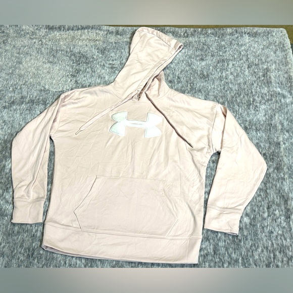 Under Armour UA Womens Medium Pink Pullover Hoodie Coldgear Sweatshirt - Picture 1 of 4